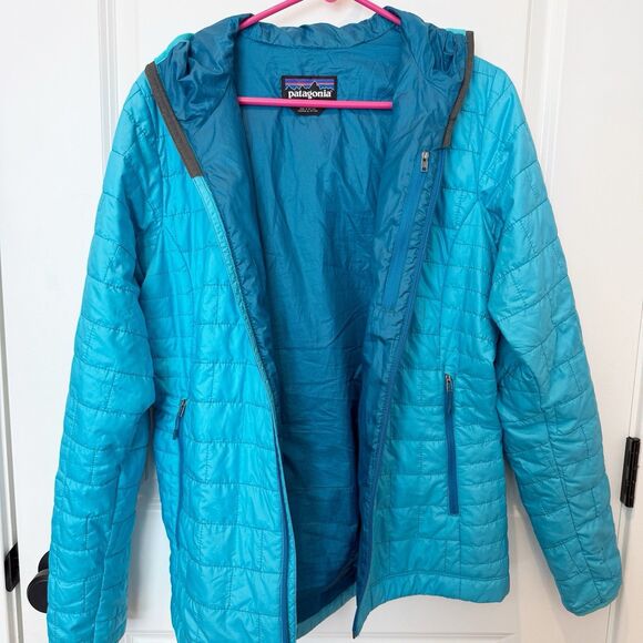 Patagonia Womens Nano Puff Hoody Full Zip Jacket Size Large Insulated Hiking - Picture 5 of 11